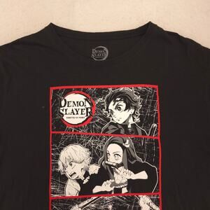 Demon Slayer Anime Short Sleeve Crew Neck Graphic T-Shirt Mens Size 2XL Black